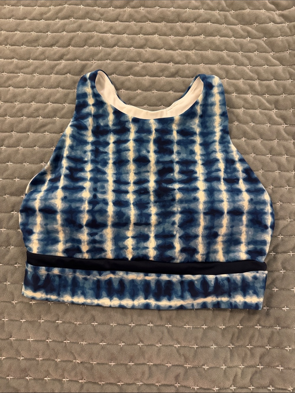 Blue Tie-Dye Mesa Cropkini swim top